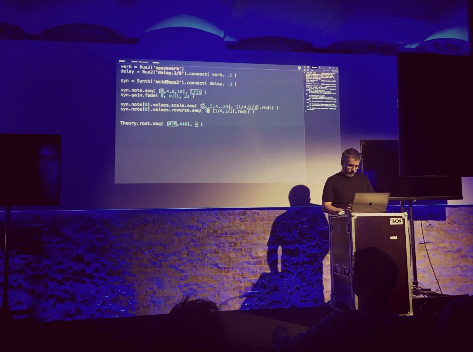 Charlie livecoding slamming beats
